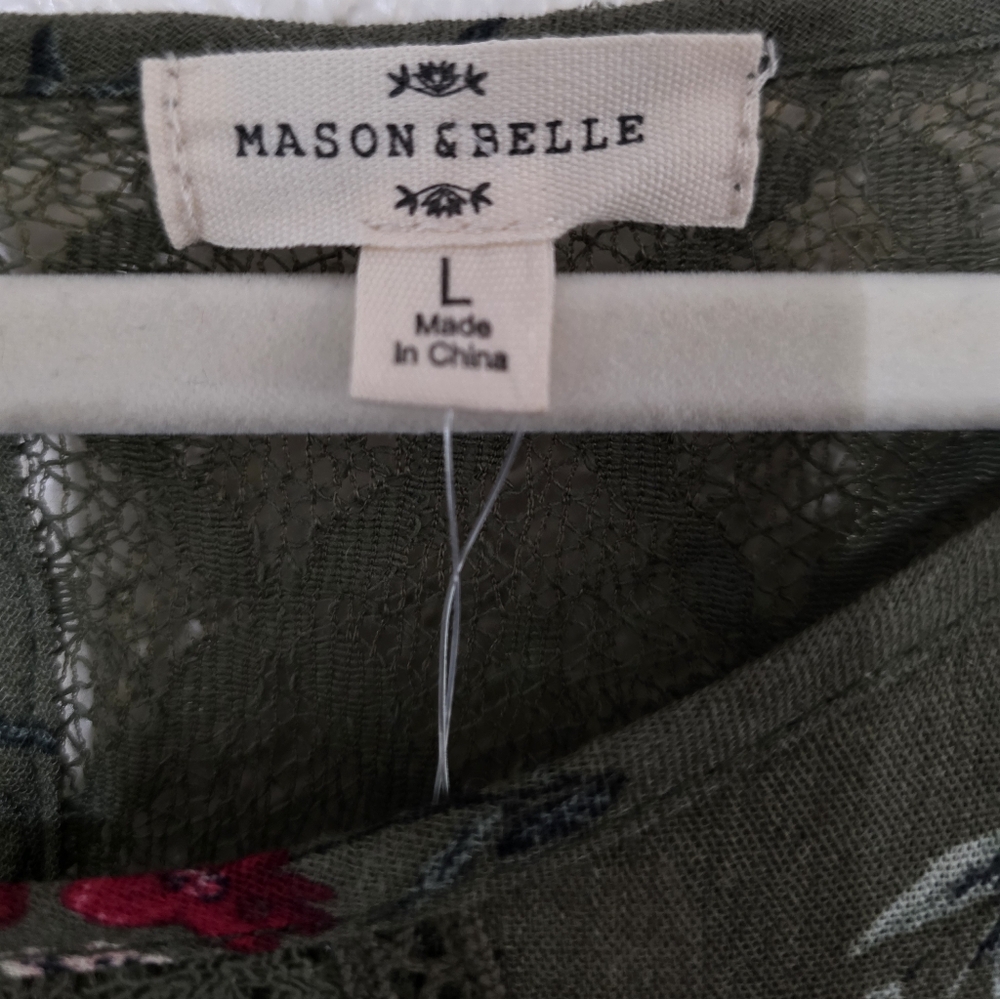 Mason & Belle Floral Embroidered Green Blouse - Picture 2 of 9